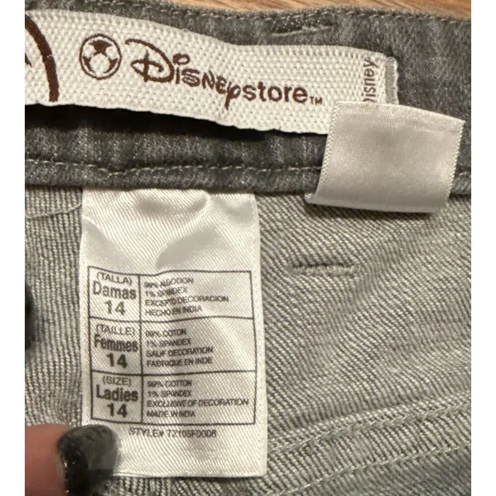 Disney Store Denim Jeans Capri Mickey Minnie Tinkerbell Alice Eeyore Cleo sz 14 - Picture 6 of 9